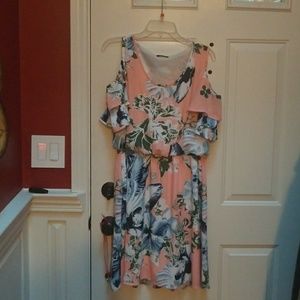 MARK Beautiful Floral cold-shoulder Dress